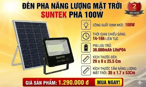 đèn led năng lượng mặt trời 100W