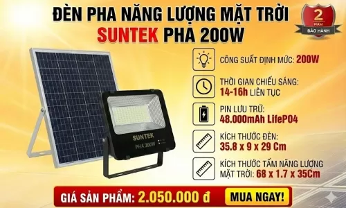 đèn năng lượng mặt trời 200W