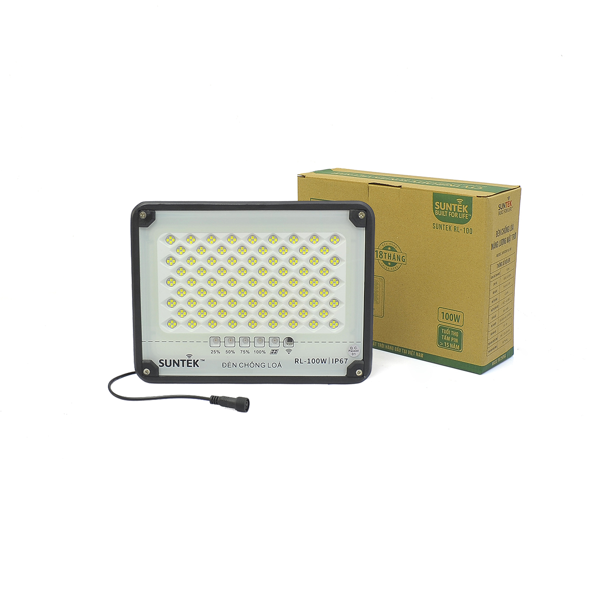 Bộ đèn pha led  chống lóa năng  lượng mặt trời