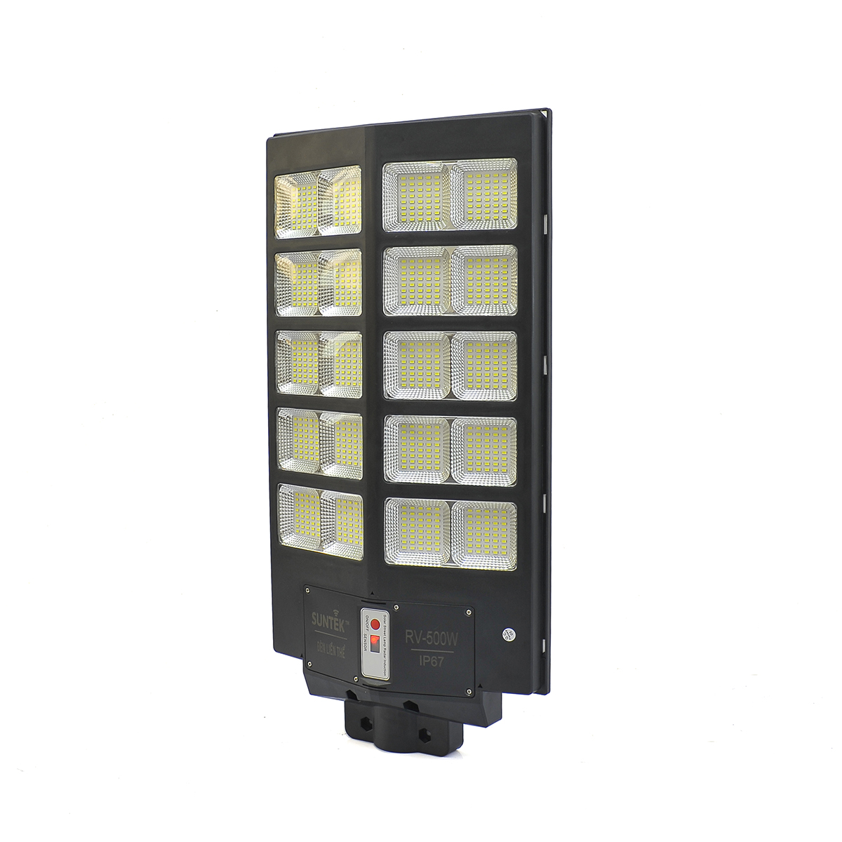 Bộ đèn đường gắn  liền tấm pin năng  lượng mặt trời  .Model: RV-500,