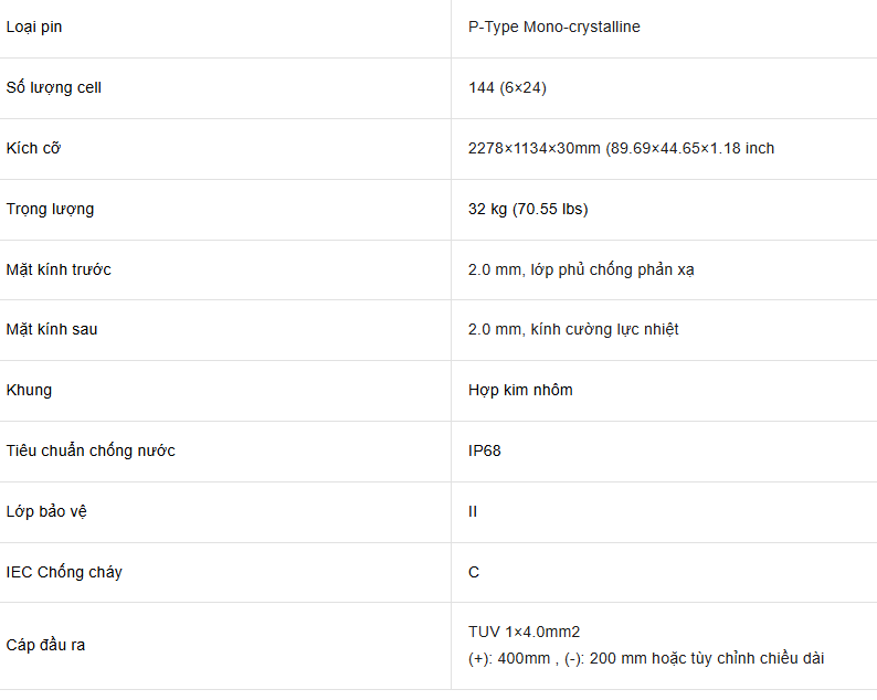 Tấm pin năng lượng mặt trời| 2 mặt kính Bifacial| Jinko Tiger Pro 545W P-type |72HC-BDVP