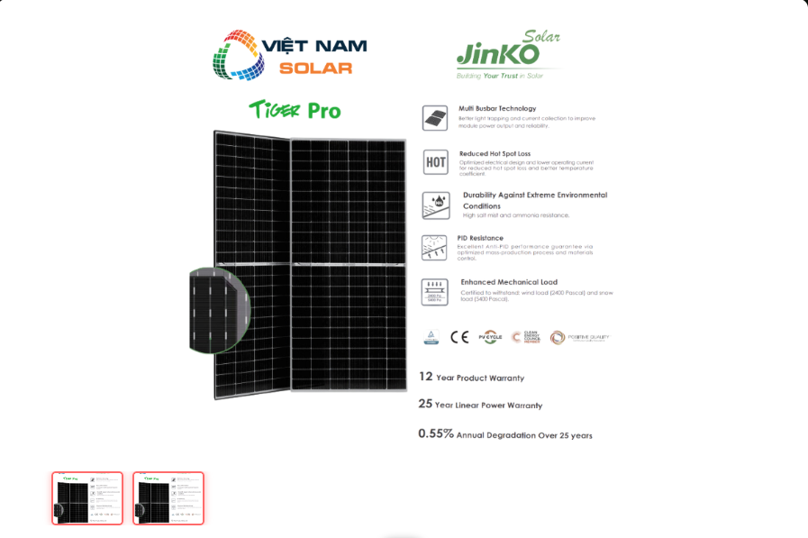 Pin mặt trời Jinko Solar 460Wp