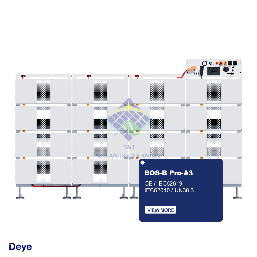 Pin lưu trữ Deye cho công trình năng lượng mặt trời