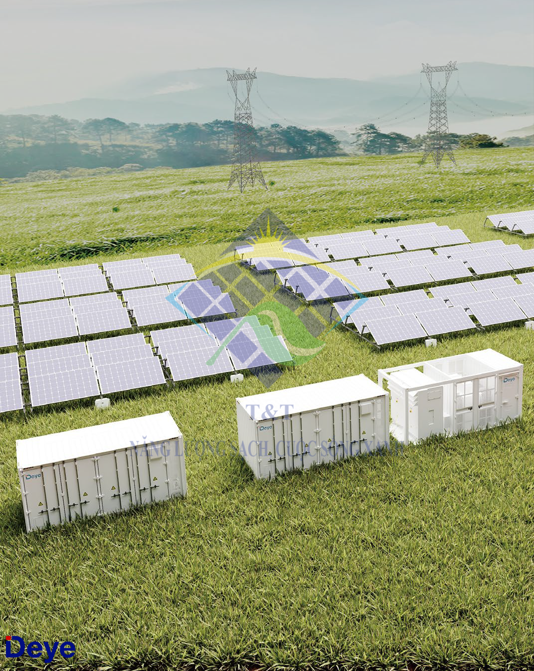 Pin lưu trữ Deye cho dự án tái tạo lớn