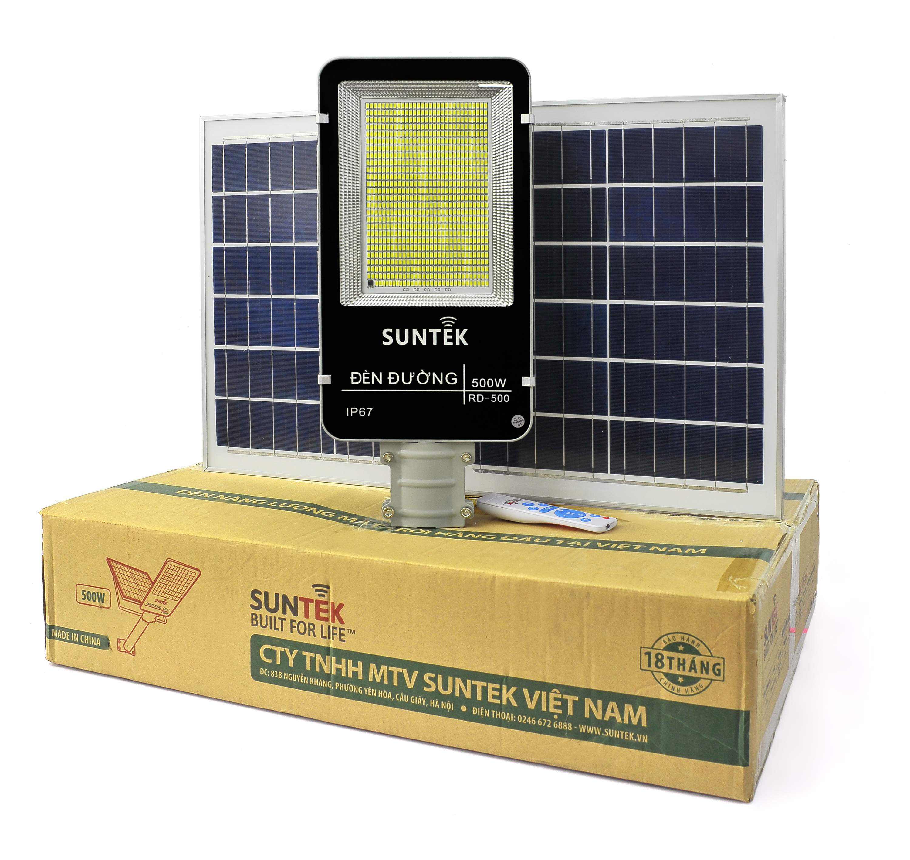 Bộ đèn đường năng  lượng mặt trời  .Model: RD-500,