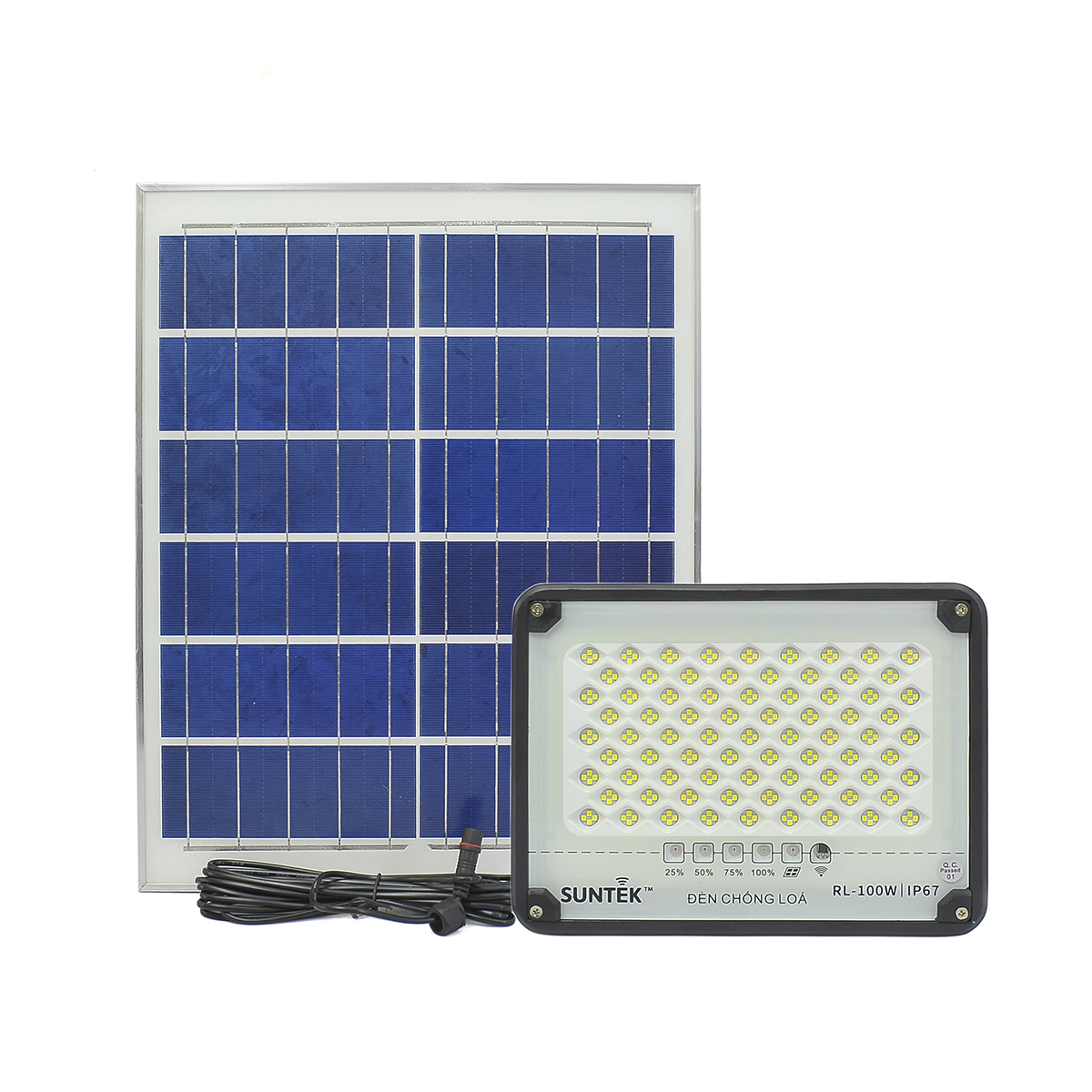 Bộ đèn pha led  chống lóa năng  lượng mặt trời