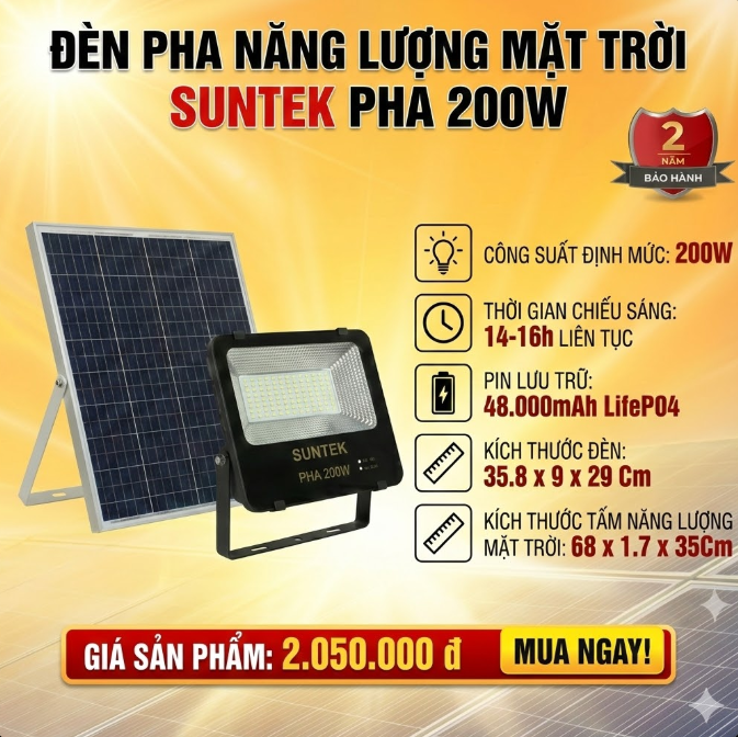 SUNTEKk LED  SOLAR 200W