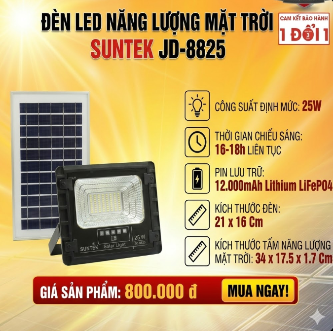  LED năng lượng mặt trời SUNTEK JD-8825