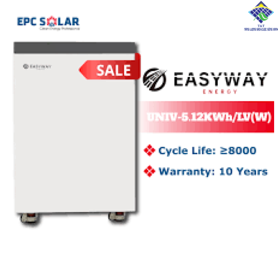 Pin Lithium Easyway UNIV-5.12kWh/LV(W) - Pin lưu trữ năng lượng điện mặt trời