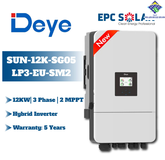 SUN-12K-SG05 LP3-EU-SM2| 12KW | 3 pha | 2 MPPT|Áp thấp-Bộ biến tần hòa lưới có lưu trữ ba pha DEYE