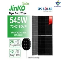 Tấm pin năng lượng mặt trời| 2 mặt kính Bifacial| Jinko Tiger Pro 545W P-type |72HC-BDVP