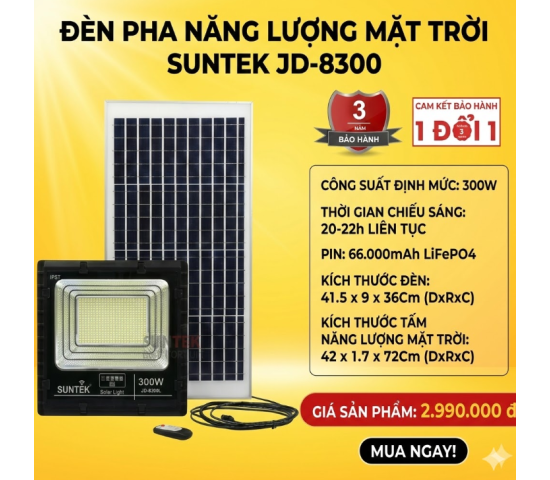 Đènn pha năng lượng mặt trời SUNTEK JD-8300