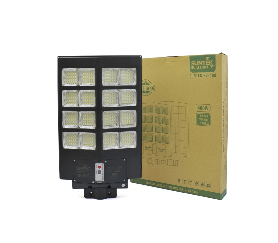 Bộ đèn đường gắn  liền tấm pin năng  lượng mặt trời  .Model: RV-400