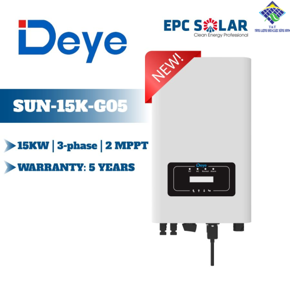 SUN-15K- G05 | 15KW | 3 pha | 2 MPPT - Bộ biến tần hòa lưới ba pha DEYE