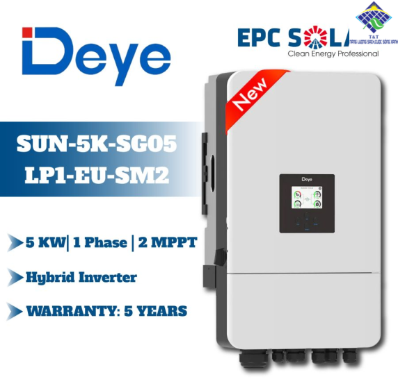 SUN-5K-SG05LP1-EU-SM2| 5KW | 1 pha | 2 MPPT|Áp thấp-Bộ biến tần hòa lưới có lưu trữ một pha DEYE