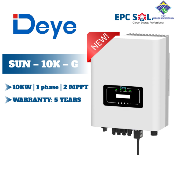 SUN-10K-G | 10KW | 1 pha | 2 MPPT - Bộ biến tần hòa lưới một pha DEYE