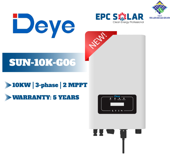 SUN-10K-G06 | 10KW | 3 pha | 2 MPPT - Bộ biến tần hòa lưới ba pha DEYE