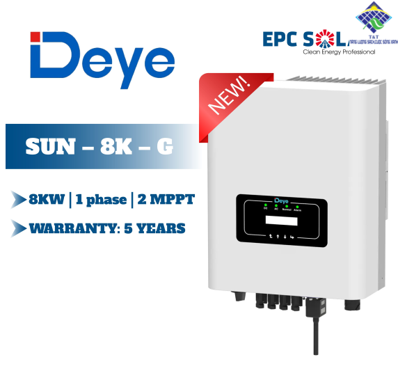 SUN-8K-G| 8KW | 1 pha | 2 MPPT - Bộ biến tần hòa lưới một pha DEYE