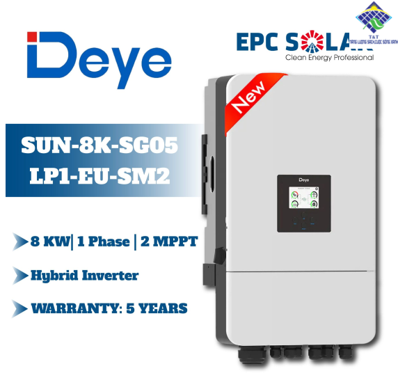 SUN-8K-SG05LP1-EU-SM2| 8KW | 1 pha | 2 MPPT|Áp thấp-Bộ biến tần hòa lưới có lưu trữ một pha DEYE
